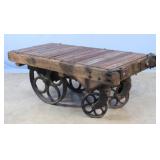 19th Century Iron & Wood Railroad Luggage Cart