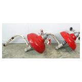 Two Red Porcelain Revere Elec. Gas Pump Lights