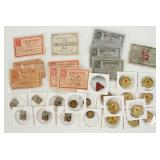 (20) Tin Tobacco Tags & (11) Tobacco Coupons