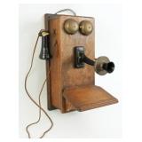 Kellogg & Wood Oak Crank Telephone