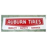Embossed Auburn Tires Tin Sign
