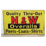 1956 Allen Morrison N&W Overalls Tin Sign