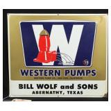 Western Pumps, San Jose, Ca. Tin Sign