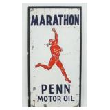 Marathon Penn Motor Oil Tin Sign