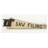 Saw Sharpening Wooden Folk Art Trade Sign