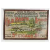 Old North Bridge Cigars Cloth Tobacco Sign