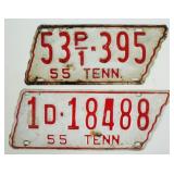 (2) 1955 TN License Plates