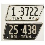 1941 & 1942 War Years TN License Plates