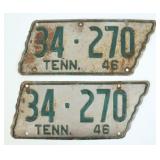 Pair of 1946 Putnam Co. Tenn. License Plates