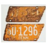 (2) 1951 Tennessee License Plates