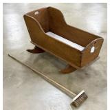 Antique Baby Cradle & Brush