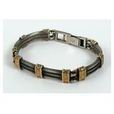 950 Silver & 18K Gold Cable Bracelet