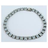 Ladies 14Kt Aquamarine Tennis Bracelet