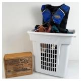 (3) Life Vests, Ski Rope, & Fishing Items