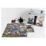 XBOX 360 Elite In the Box w/ (9) 360 Games
