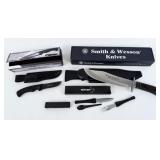 S&W Bowie, Lighted Hunting Knife, & Boker Set