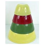 (4) Pyrex Graduating Multi-Colored Mixing Bowls