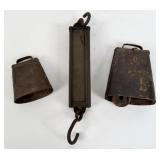 (2) Antique Cowbells & Cotton Scale