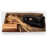 Copper Canister w/ Wooden Utensils & Phone