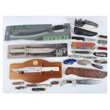Group of Knives, Bowie, Pocket, Etc.