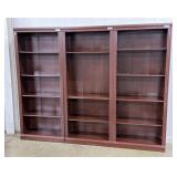 Three Section Wooden Bookcase
