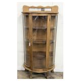 Oak Carved China/Curio Cabinet w/ (3) Shelves