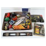 Group of Miscellaneous Measuring Tapes, Level, Etc