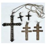 Sterling Silver Cross Pendant and Earrings