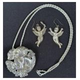 (3) Sterling Silver Cupid Jewelry