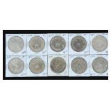 (10) Mexico 8 Reales Silver Coins, 1880-1887