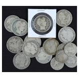 (17) Barber 90% Silver Half Dollar, 1906-1915