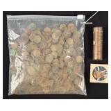 Approx. 3.7 lbs. Unsearched Wheat Pennies, Etc.