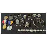 Sterling & Silver Jewelry w/ 1911-38 Awards