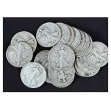 (20) Walking Liberty 90% Silver Half Dollars