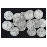 (20) Walking Liberty 90% Silver Half Dollars