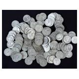 (160) Washington 90% Silver Quarters, 1934-64