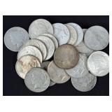(20) Peace 90% Silver Dollars, 1922-1926