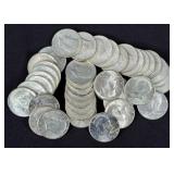 (40) 1964 Kennedy 90% Silver Half Dollars, Unc.-AU