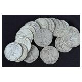 (20) Walking Liberty Silver Half Dollars