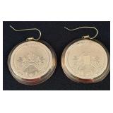 Pair of 10Kt. Hunting Case Watch Cover Earrings