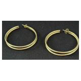 Pair of 14Kt. Yellow Gold Dual Hoop Earrings.