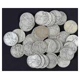 (40) Walking Liberty 90% Silver Half Dollars