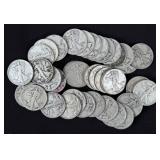 (40) Walking Liberty 90% Silver Half Dollars