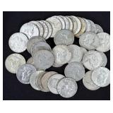 (40) Franklin 90% Silver Half Dollars
