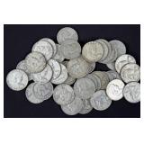 (40) Franklin 90% Silver Half Dollars
