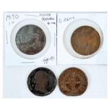 (4) World Coins, 1831-1891