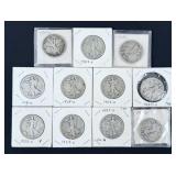 (11) Walking Liberty Silver Half Dollars, 1917-35