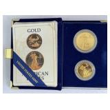 U.S Mint Proof Gold Eagle Set, 1 Oz. & 1/2 Oz.