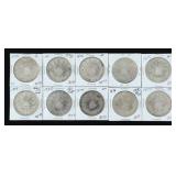 (10) Mexico 8 Reales Silver Coins, 1874-1880