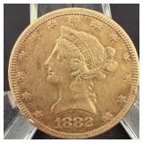 US 1882 $10 Gold Eagle Coin